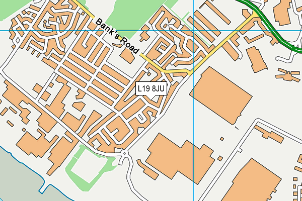 L19 8JU map - OS VectorMap District (Ordnance Survey) L19 8JU map - OS VectorMap District (Ordnance Survey)