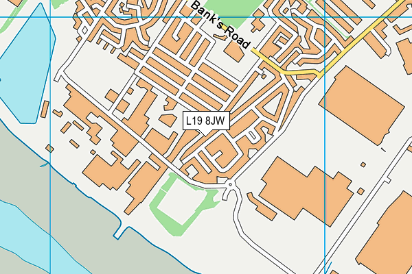 L19 8JW map - OS VectorMap District (Ordnance Survey) L19 8JW map - OS VectorMap District (Ordnance Survey)