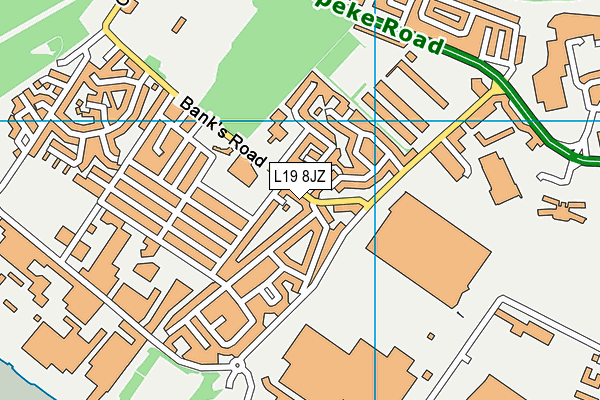 L19 8JZ map - OS VectorMap District (Ordnance Survey) L19 8JZ map - OS VectorMap District (Ordnance Survey)