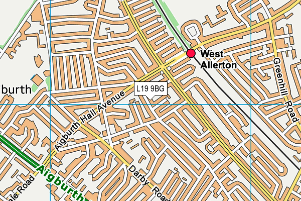 L19 9BG map - OS VectorMap District (Ordnance Survey) L19 9BG map - OS VectorMap District (Ordnance Survey)