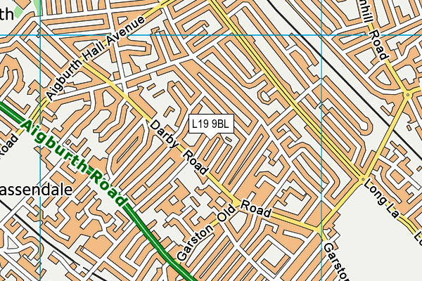 L19 9BL map - OS VectorMap District (Ordnance Survey) L19 9BL map - OS VectorMap District (Ordnance Survey)