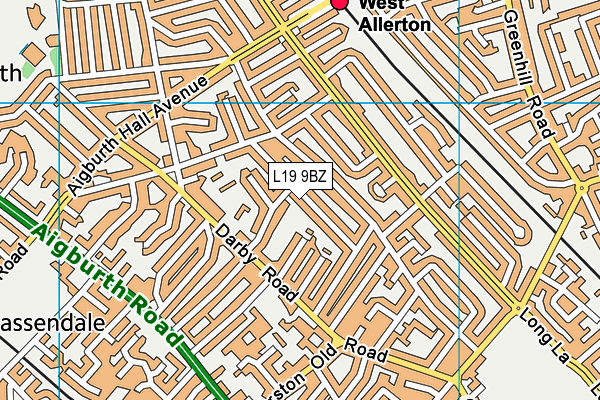 L19 9BZ map - OS VectorMap District (Ordnance Survey) L19 9BZ map - OS VectorMap District (Ordnance Survey)