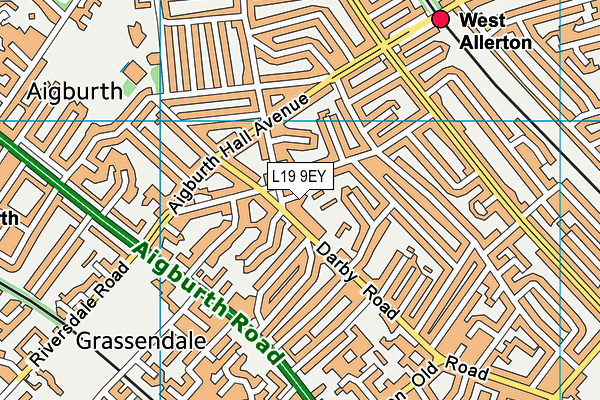 L19 9EY map - OS VectorMap District (Ordnance Survey) L19 9EY map - OS VectorMap District (Ordnance Survey)