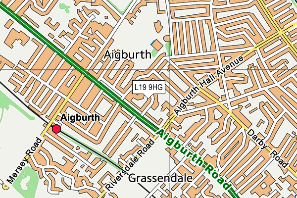 L19 9HG map - OS VectorMap District (Ordnance Survey)