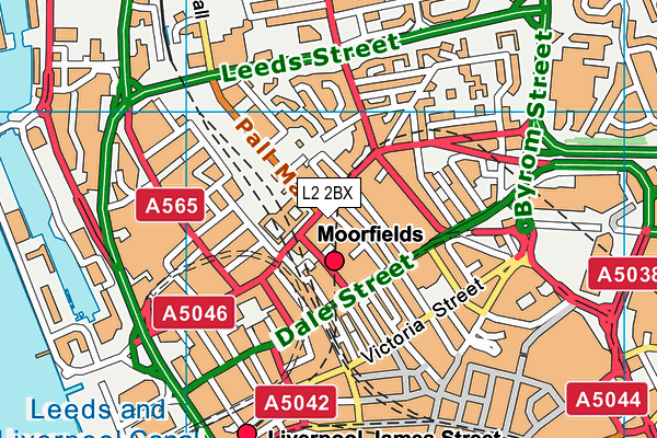 L2 2BX map - OS VectorMap District (Ordnance Survey) L2 2BX map - OS VectorMap District (Ordnance Survey)