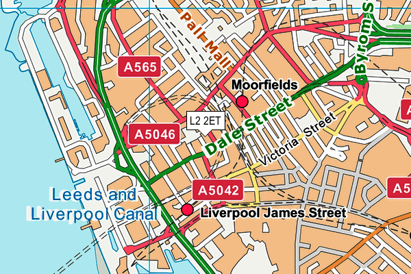 L2 2ET map - OS VectorMap District (Ordnance Survey) L2 2ET map - OS VectorMap District (Ordnance Survey)