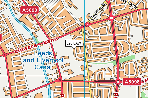 L20 0AW map - OS VectorMap District (Ordnance Survey) L20 0AW map - OS VectorMap District (Ordnance Survey)