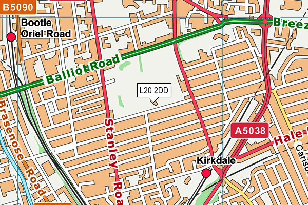 L20 2DD map - OS VectorMap District (Ordnance Survey) L20 2DD map - OS VectorMap District (Ordnance Survey)