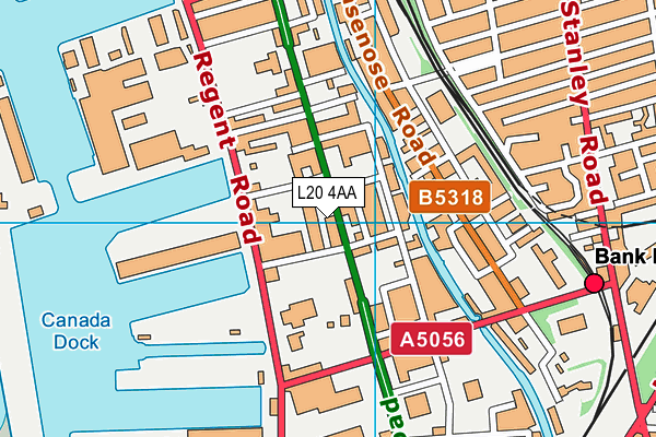 L20 4AA map - OS VectorMap District (Ordnance Survey) L20 4AA map - OS VectorMap District (Ordnance Survey)