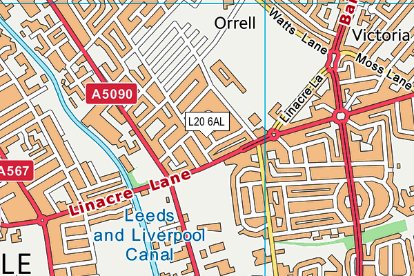 L20 6AL map - OS VectorMap District (Ordnance Survey) L20 6AL map - OS VectorMap District (Ordnance Survey)