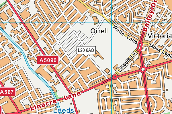 L20 6AQ map - OS VectorMap District (Ordnance Survey)