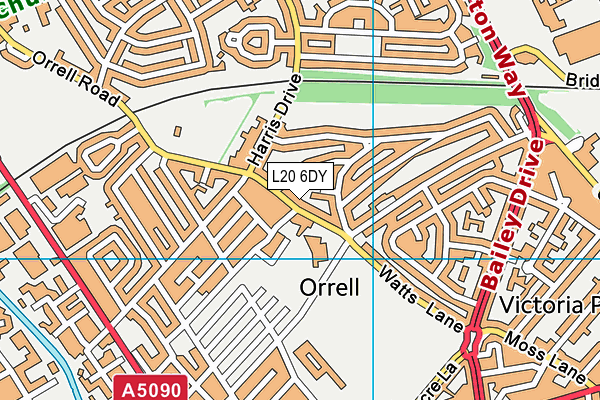 L20 6DY map - OS VectorMap District (Ordnance Survey)