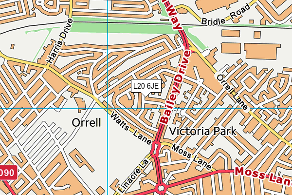 L20 6JE map - OS VectorMap District (Ordnance Survey) L20 6JE map - OS VectorMap District (Ordnance Survey)