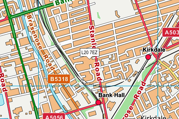 L20 7EZ map - OS VectorMap District (Ordnance Survey) L20 7EZ map - OS VectorMap District (Ordnance Survey)