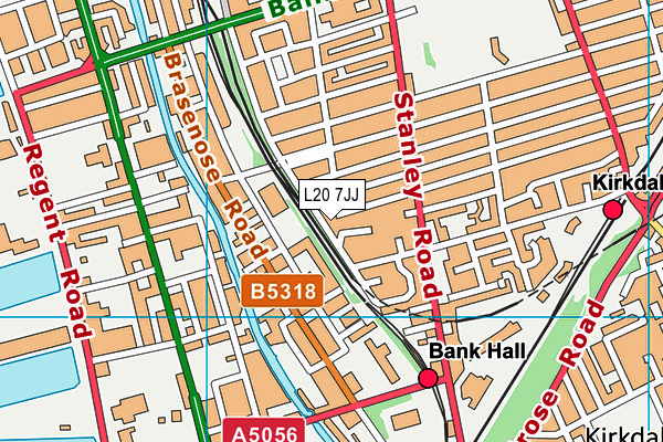 L20 7JJ map - OS VectorMap District (Ordnance Survey) L20 7JJ map - OS VectorMap District (Ordnance Survey)