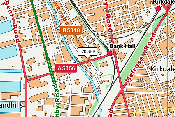 L20 8HB map - OS VectorMap District (Ordnance Survey) L20 8HB map - OS VectorMap District (Ordnance Survey)