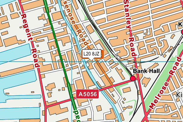 L20 8JZ map - OS VectorMap District (Ordnance Survey) L20 8JZ map - OS VectorMap District (Ordnance Survey)