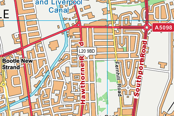 L20 9BD map - OS VectorMap District (Ordnance Survey) L20 9BD map - OS VectorMap District (Ordnance Survey)