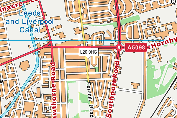 L20 9HG map - OS VectorMap District (Ordnance Survey) L20 9HG map - OS VectorMap District (Ordnance Survey)