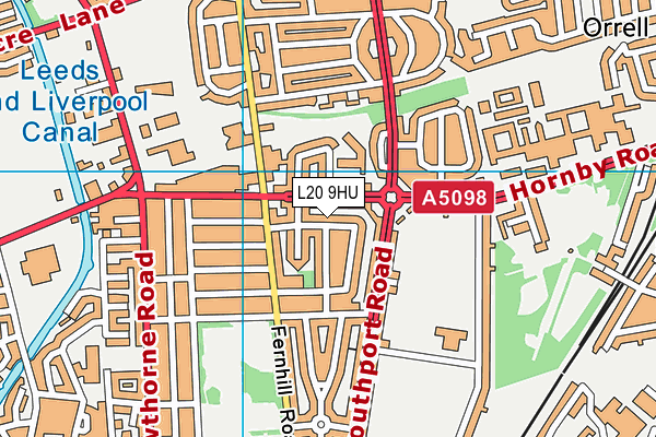 L20 9HU map - OS VectorMap District (Ordnance Survey) L20 9HU map - OS VectorMap District (Ordnance Survey)