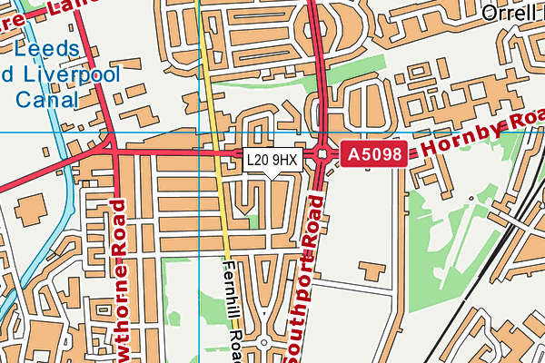 L20 9HX map - OS VectorMap District (Ordnance Survey)