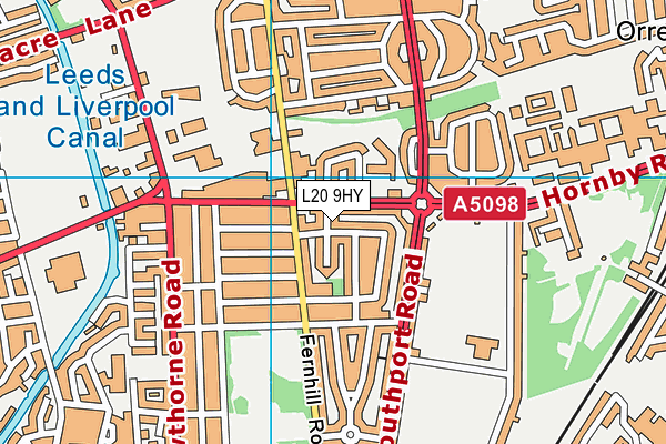 L20 9HY map - OS VectorMap District (Ordnance Survey) L20 9HY map - OS VectorMap District (Ordnance Survey)