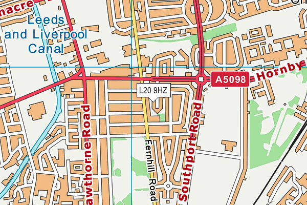 L20 9HZ map - OS VectorMap District (Ordnance Survey) L20 9HZ map - OS VectorMap District (Ordnance Survey)