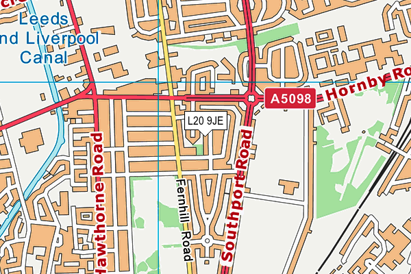 L20 9JE map - OS VectorMap District (Ordnance Survey) L20 9JE map - OS VectorMap District (Ordnance Survey)