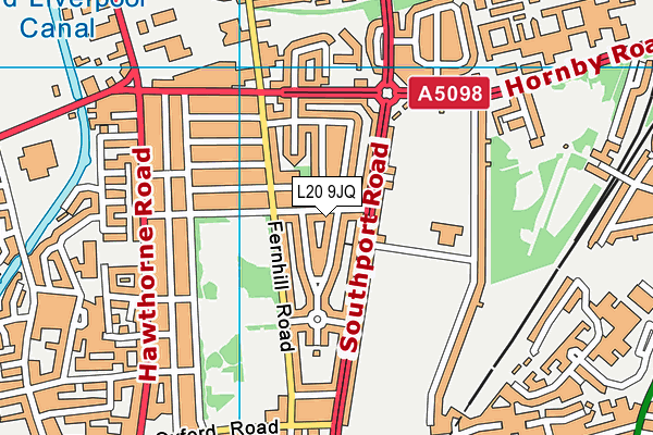 L20 9JQ map - OS VectorMap District (Ordnance Survey) L20 9JQ map - OS VectorMap District (Ordnance Survey)