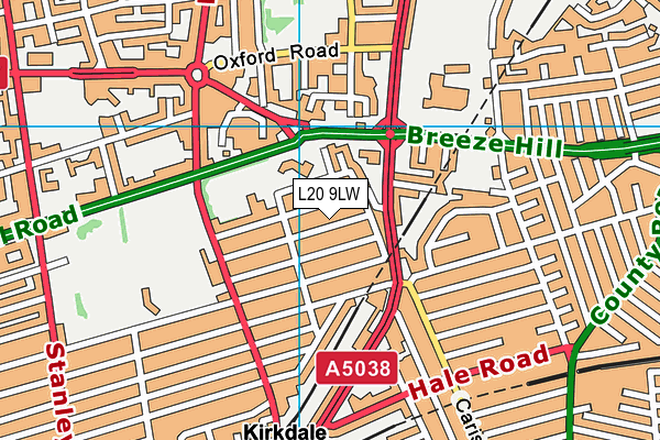 L20 9LW map - OS VectorMap District (Ordnance Survey) L20 9LW map - OS VectorMap District (Ordnance Survey)