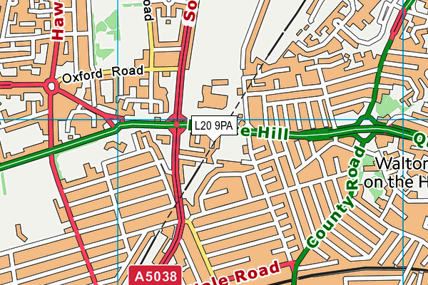 L20 9PA map - OS VectorMap District (Ordnance Survey)
