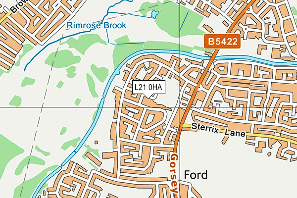 L21 0HA map - OS VectorMap District (Ordnance Survey) L21 0HA map - OS VectorMap District (Ordnance Survey)
