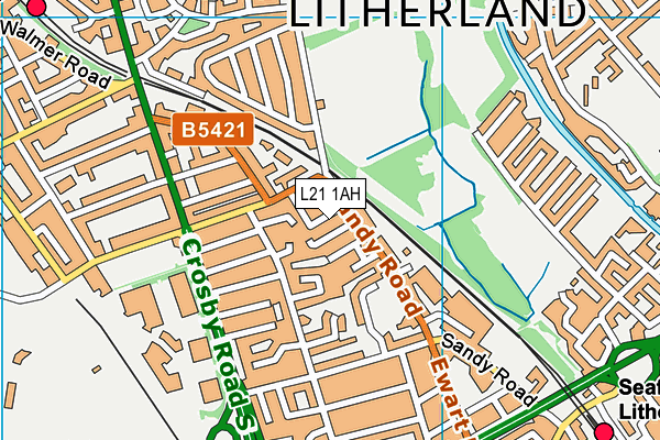 L21 1AH map - OS VectorMap District (Ordnance Survey) L21 1AH map - OS VectorMap District (Ordnance Survey)