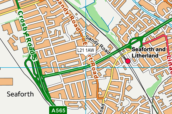 L21 1AW map - OS VectorMap District (Ordnance Survey) L21 1AW map - OS VectorMap District (Ordnance Survey)