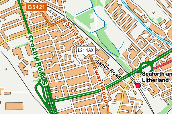 L21 1AX map - OS VectorMap District (Ordnance Survey) L21 1AX map - OS VectorMap District (Ordnance Survey)