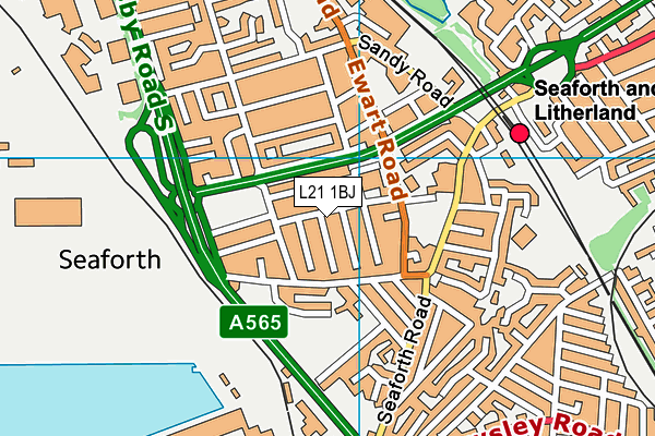 L21 1BJ map - OS VectorMap District (Ordnance Survey)