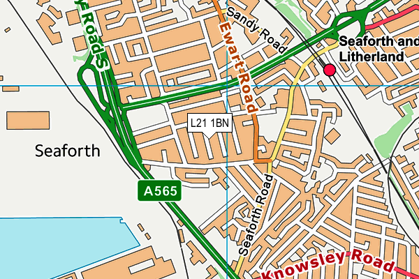 L21 1BN map - OS VectorMap District (Ordnance Survey)