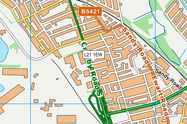 L21 1EW map - OS VectorMap District (Ordnance Survey) L21 1EW map - OS VectorMap District (Ordnance Survey)