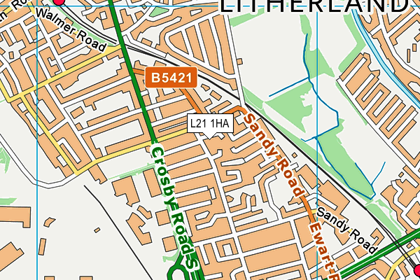 L21 1HA map - OS VectorMap District (Ordnance Survey) L21 1HA map - OS VectorMap District (Ordnance Survey)