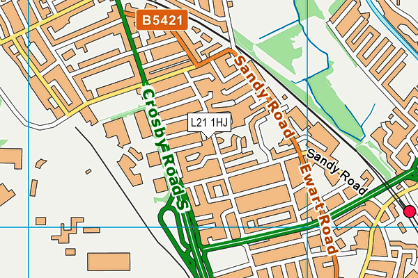 L21 1HJ map - OS VectorMap District (Ordnance Survey) L21 1HJ map - OS VectorMap District (Ordnance Survey)