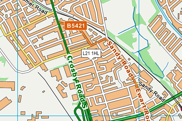 L21 1HL map - OS VectorMap District (Ordnance Survey) L21 1HL map - OS VectorMap District (Ordnance Survey)