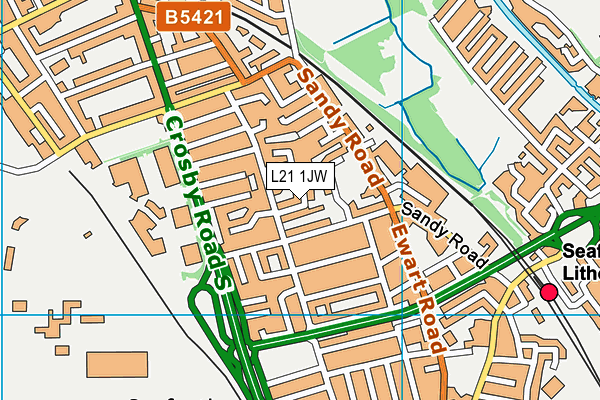 L21 1JW map - OS VectorMap District (Ordnance Survey) L21 1JW map - OS VectorMap District (Ordnance Survey)