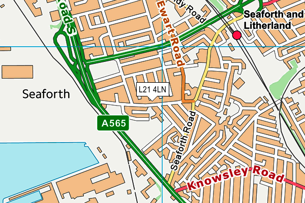 L21 4LN map - OS VectorMap District (Ordnance Survey) L21 4LN map - OS VectorMap District (Ordnance Survey)