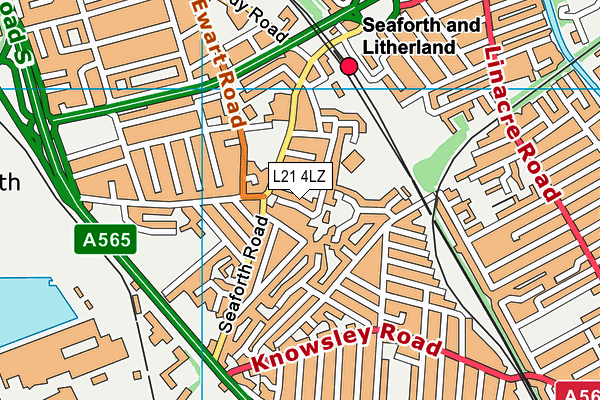 L21 4LZ map - OS VectorMap District (Ordnance Survey) L21 4LZ map - OS VectorMap District (Ordnance Survey)