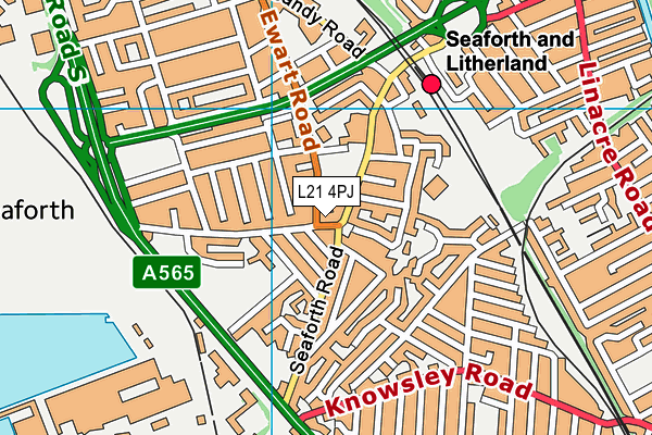 L21 4PJ map - OS VectorMap District (Ordnance Survey) L21 4PJ map - OS VectorMap District (Ordnance Survey)