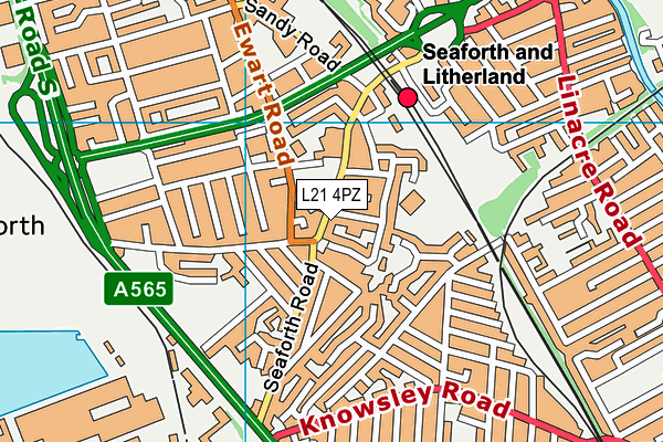 L21 4PZ map - OS VectorMap District (Ordnance Survey) L21 4PZ map - OS VectorMap District (Ordnance Survey)