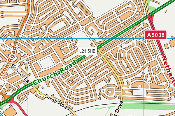 L21 5HB map - OS VectorMap District (Ordnance Survey) L21 5HB map - OS VectorMap District (Ordnance Survey)