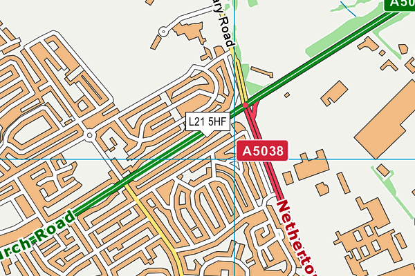 L21 5HF map - OS VectorMap District (Ordnance Survey)