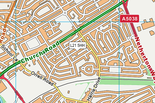 L21 5HH map - OS VectorMap District (Ordnance Survey) L21 5HH map - OS VectorMap District (Ordnance Survey)