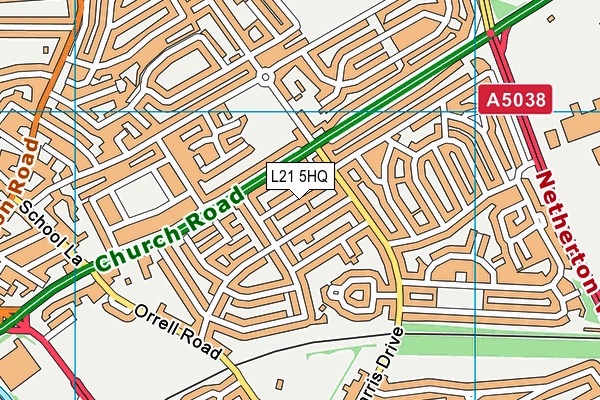 L21 5HQ map - OS VectorMap District (Ordnance Survey) L21 5HQ map - OS VectorMap District (Ordnance Survey)